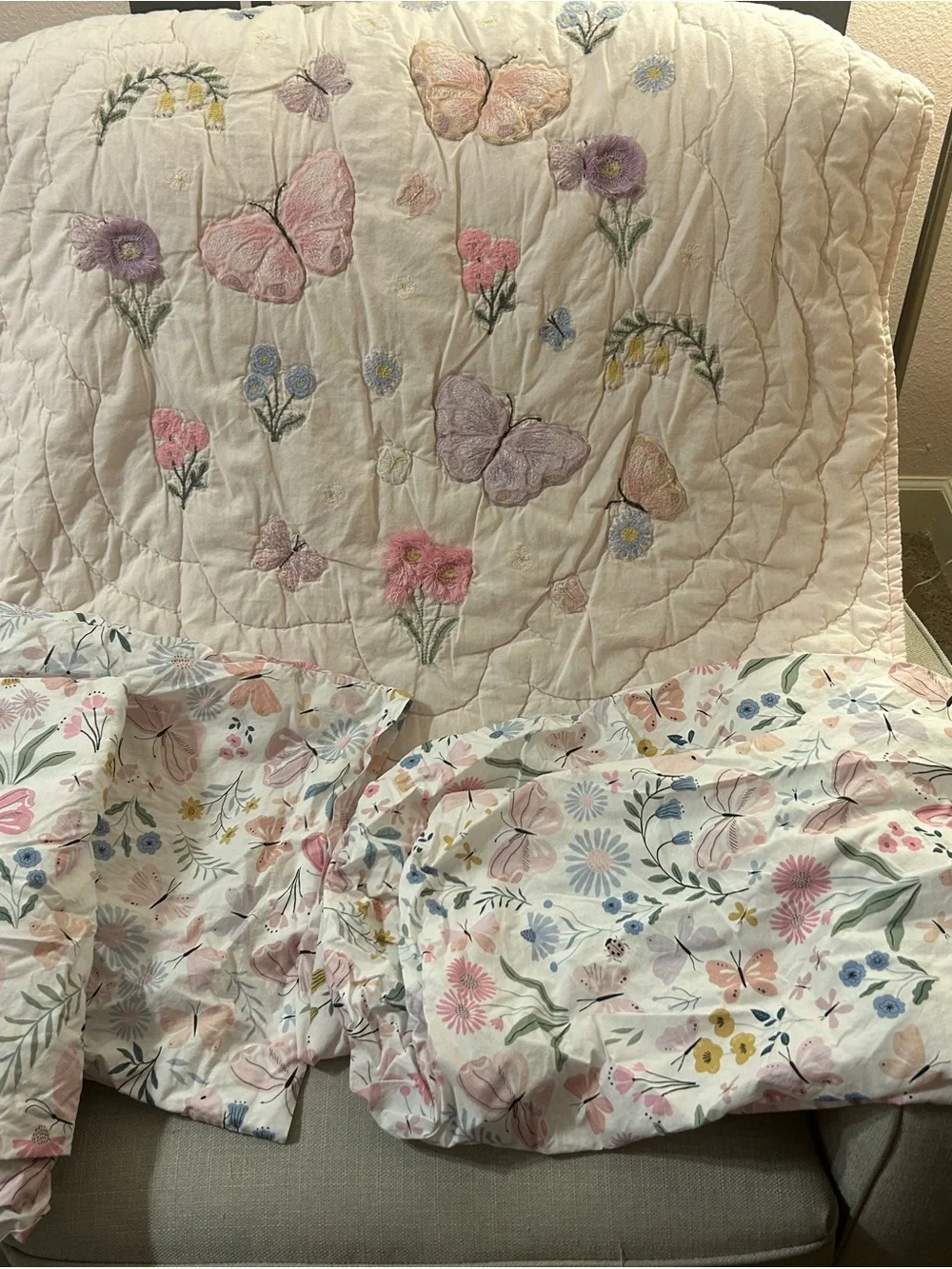 Pottery Barn Kids Wildflower Butterfly Toddler Bedding Set Crib Size